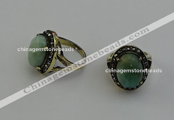 NGR2108 10*15mm faceted oval amazonite gemstone rings wholesale