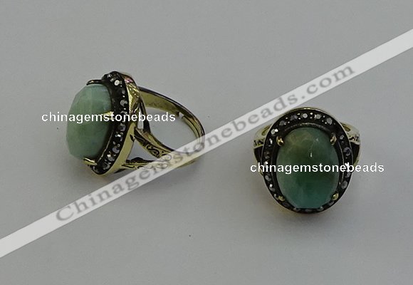 NGR2108 10*15mm faceted oval amazonite gemstone rings wholesale