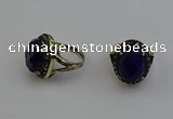 NGR2112 10*15mm faceted oval lapis lazuli gemstone rings wholesale