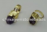 NGR2121 12*16mm - 15*18mm freeform druzy amethyst gemstone rings