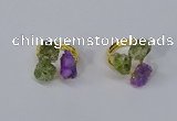 NGR213 5*8mm - 6*10mm freeform druzy agate & peridot rings wholesale