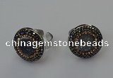 NGR2138 20mm - 22mm coin plated druzy agate rings wholesale