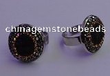 NGR2139 20mm - 22mm coin plated druzy agate gemstone rings