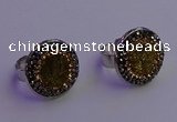 NGR2140 20mm - 22mm coin plated druzy agate gemstone rings