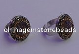 NGR2141 20mm - 22mm coin plated druzy agate gemstone rings