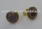 NGR2144 20mm - 22mm coin plated druzy agate rings wholesale