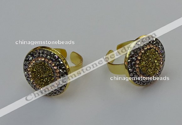 NGR2148 20mm - 22mm coin plated druzy agate rings wholesale