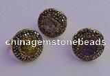 NGR2150 20mm - 22mm coin plated druzy agate gemstone rings