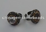 NGR2152 20mm - 22mm coin plated druzy agate rings wholesale