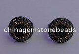 NGR2155 20mm - 22mm coin plated druzy agate gemstone rings