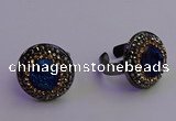 NGR2159 20mm - 22mm coin plated druzy agate gemstone rings