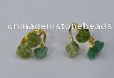 NGR216 5*8mm - 6*10mm freeform druzy agate & peridot rings wholesale