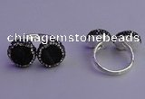 NGR2174 12mm - 14mm coin plated druzy agate rings wholesale