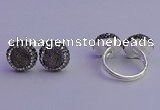 NGR2177 12mm - 14mm coin plated druzy agate rings wholesale