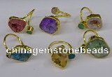 NGR219 8*9mm - 20*25mm freeform druzy agate gemstone rings