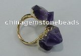 NGR23 13*18mm - 20*25mm faceted nuggets amethyst gemstone rings