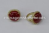 NGR234 20mm flat round agate gemstone rings wholesale