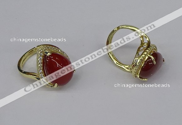 NGR254 13*18mm teardrop agate gemstone rings wholesale