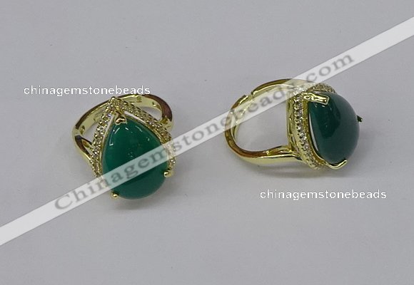 NGR256 13*18mm teardrop agate gemstone rings wholesale