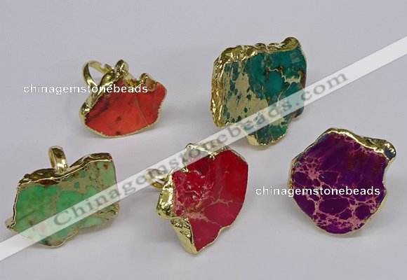 NGR269 22*30mm - 30*40mm freeform sea sediment jasper rings