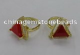 NGR273 14*14mm triangle agate gemstone rings wholesale