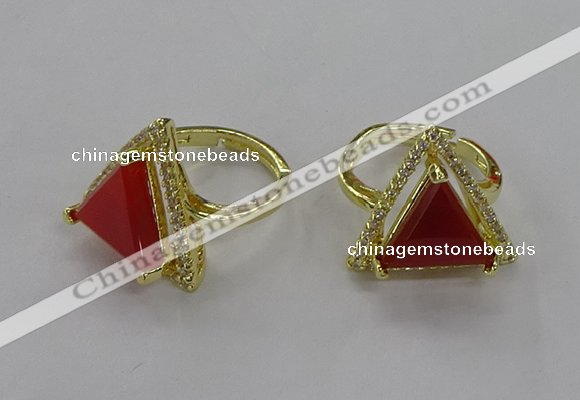 NGR273 14*14mm triangle agate gemstone rings wholesale