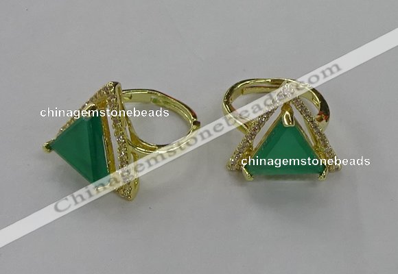 NGR275 14*14mm triangle agate gemstone rings wholesale
