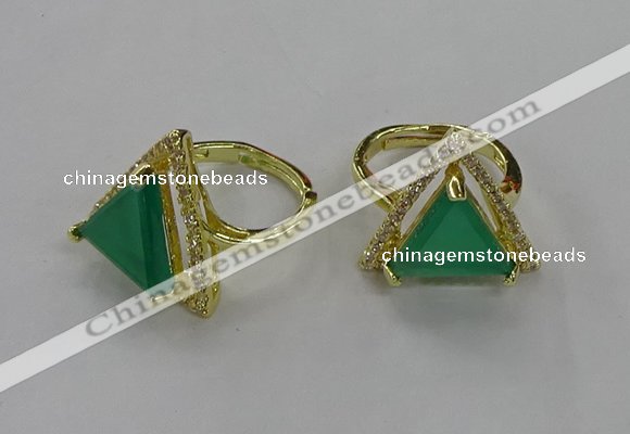 NGR275 14*14mm triangle agate gemstone rings wholesale