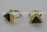 NGR277 14*14mm triangle agate gemstone rings wholesale