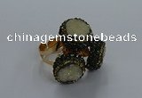 NGR290 14mm - 16mm coin plated druzy agate gemstone rings