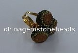 NGR291 14mm - 16mm coin plated druzy agate gemstone rings