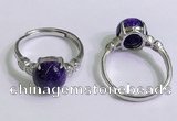 NGR3003 925 sterling silver with 10mm flat  round charoite rings