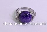 NGR3011 925 sterling silver with 14mm flat  round charoite rings