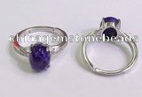 NGR3017 925 sterling silver with 8*10mm oval charoite rings