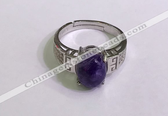 NGR3019 925 sterling silver with 8*10mm oval charoite rings