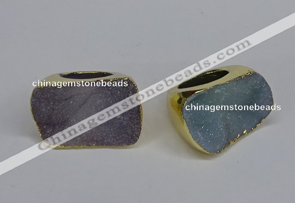 NGR302 25*40mm - 30*35mm freeform druzy agate gemstone rings