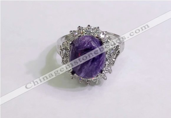 NGR3024 925 sterling silver with 10*12mm oval charoite rings