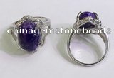 NGR3030 925 sterling silver with 10*14mm oval charoite rings