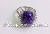 NGR3036 925 sterling silver with 12*14mm oval charoite rings