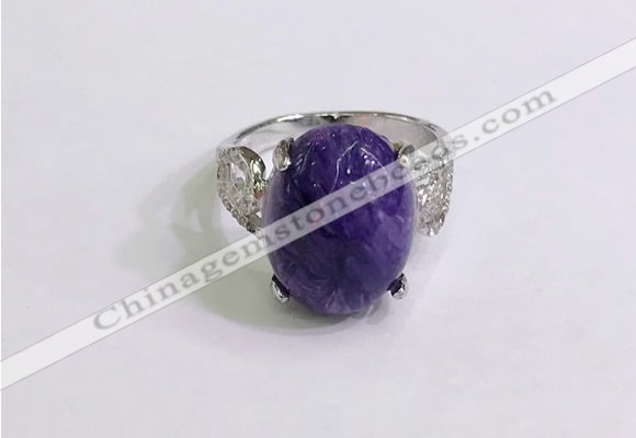 NGR3043 925 sterling silver with 12*16mm oval charoite rings