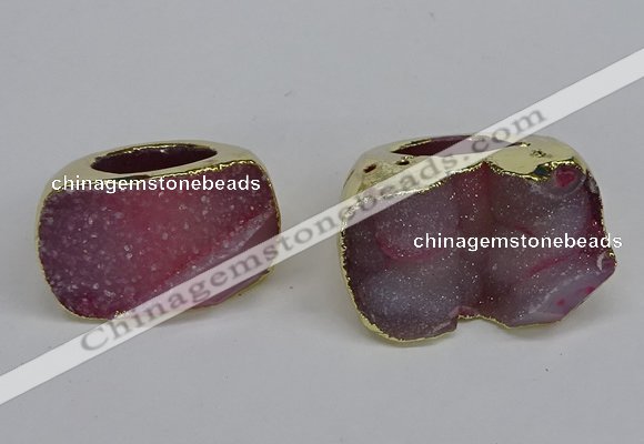 NGR305 25*40mm - 30*35mm freeform druzy agate gemstone rings