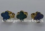 NGR317 18*18mm - 20*20mm flower druzy agate gemstone rings