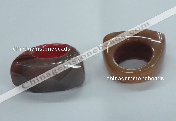 NGR32 16*35*40mm faceted freeform agate gemstone rings