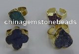 NGR323 10*14mm - 18*20mm freeform druzy agate gemstone rings