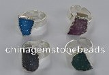 NGR325 13*18mm - 15*20mm freeform druzy agate gemstone rings