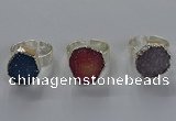 NGR327 16*18mm - 18*20mm freeform druzy agate gemstone rings