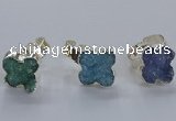 NGR329 18*18mm - 20*20mm flower druzy agate gemstone rings