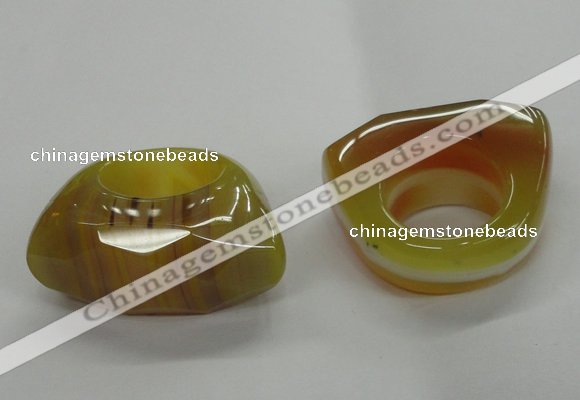 NGR33 16*35*40mm faceted freeform agate gemstone rings