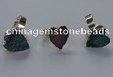 NGR333 13*18mm - 15*20mm heart druzy agate gemstone rings