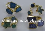 NGR353 8mm - 15*16mm freeform druzy agate gemstone rings